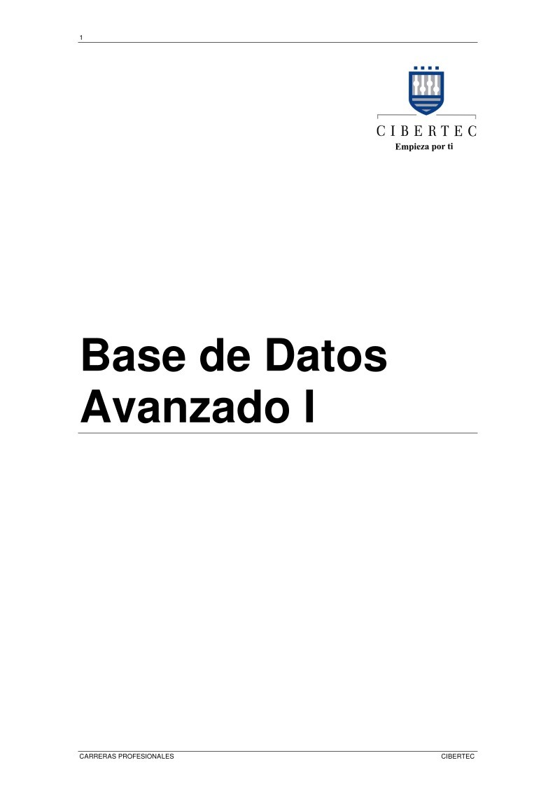 PDF de programación Base de Datos Avanzado I PDF de programación Base de Datos Avanzado I